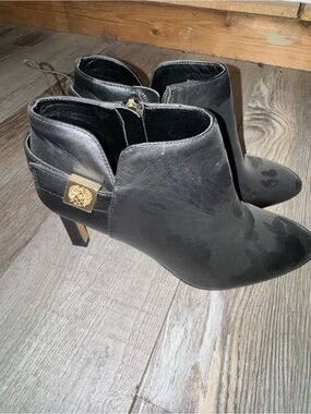 Vince camuto Black Women's Ankle Booties with Gold Accent
